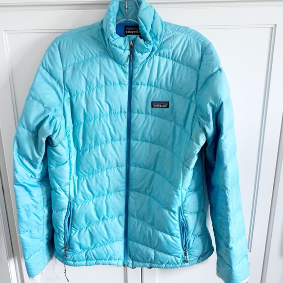 Patagonia Women's Large (L) Hi Loft Down Puff Jacket Blue Ultra Light Lofty Warm - Picture 1 of 10